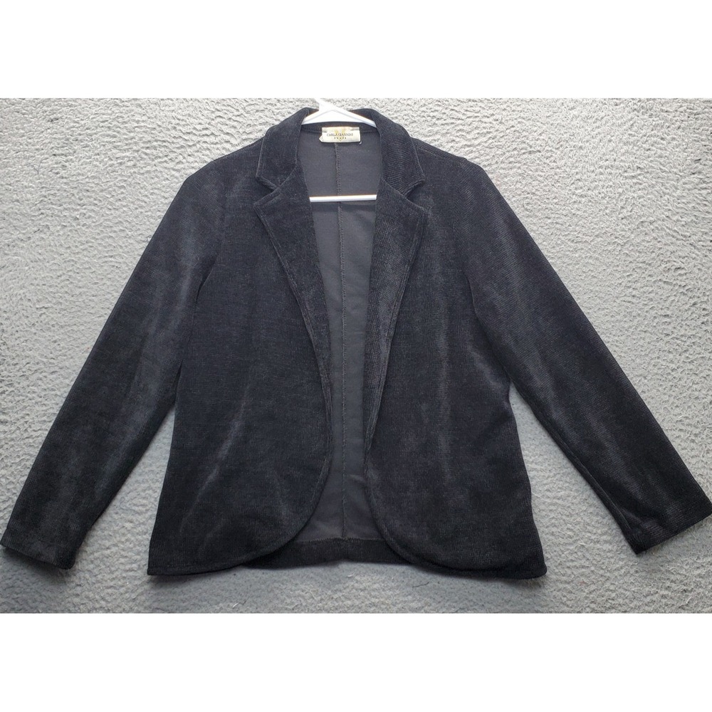 Carla Giannini Blazer Jacket Womens Small Black Notch Lapel Formal Open Front